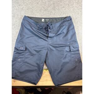 Quiksilver Board Shorts Mens 34 Navy Beach Cargo Pockets Summer Swim Surfer Surf